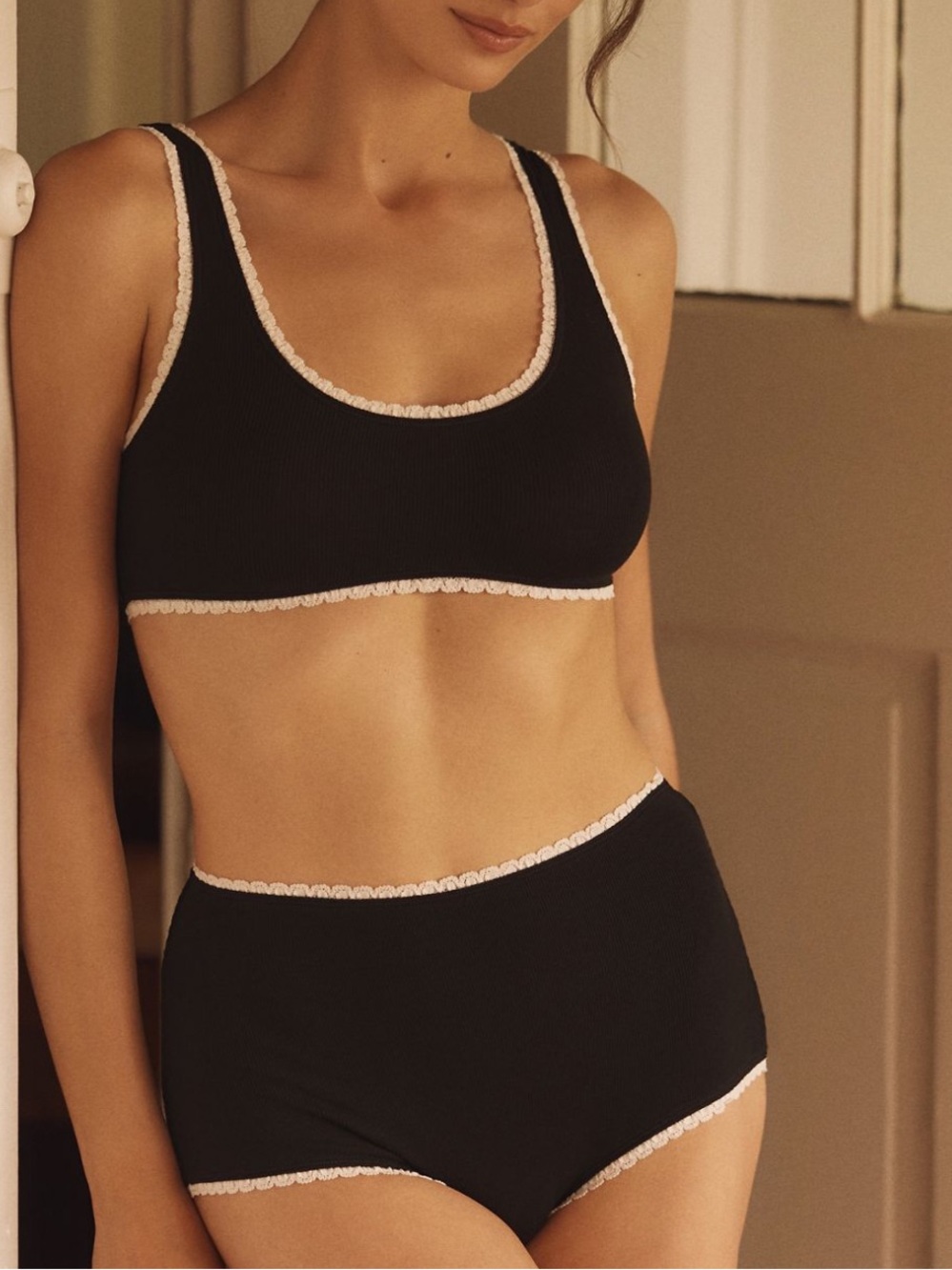 ANTHROPOLOGIE➕NWT Lace Trim High Waisted Briefs